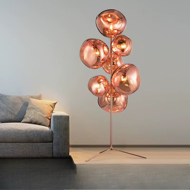 Tambora Lava Floor Lamp with Low-Profile Tripod Base