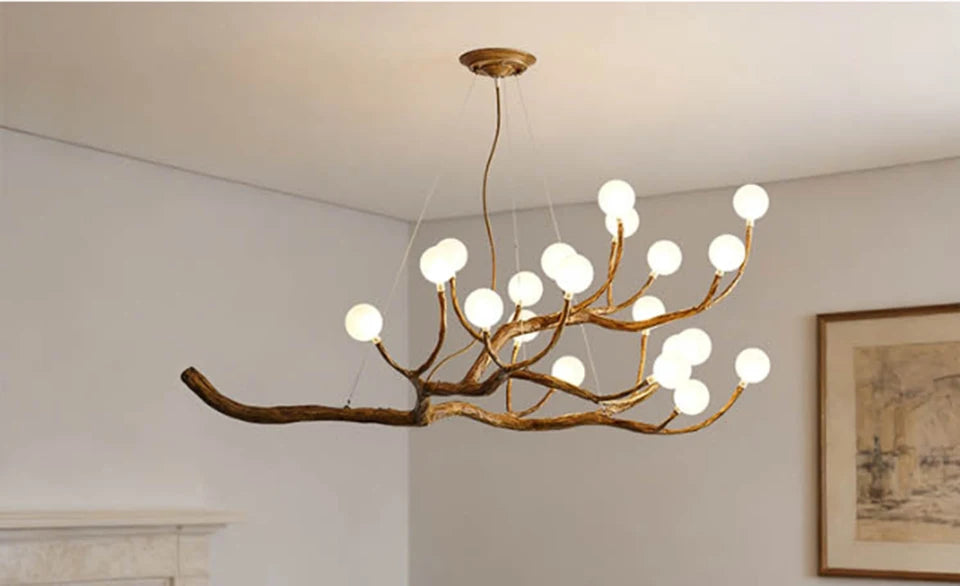 Elowen Rustic Tree Branch Chandelier, Dimmable