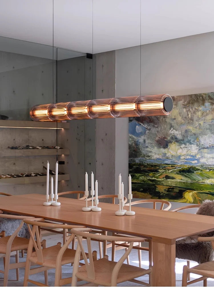 Mallory Column Glass Vertical Pendant Light