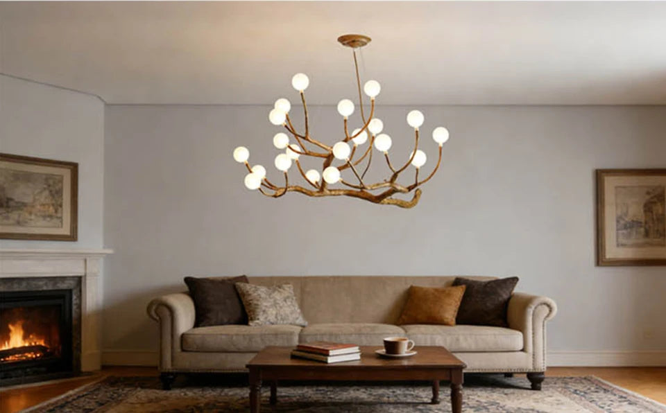 Elowen Rustic Tree Branch Chandelier, Dimmable