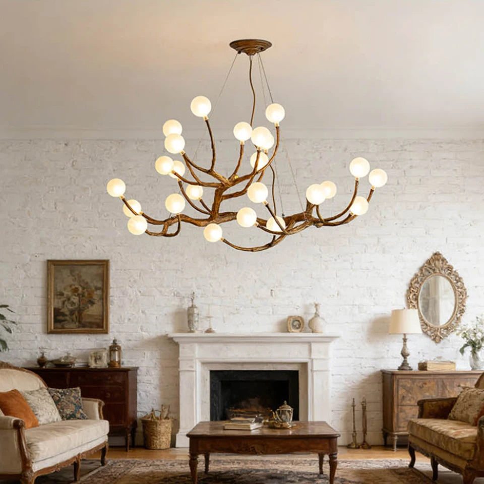 Elowen Rustic Tree Branch Chandelier, Dimmable