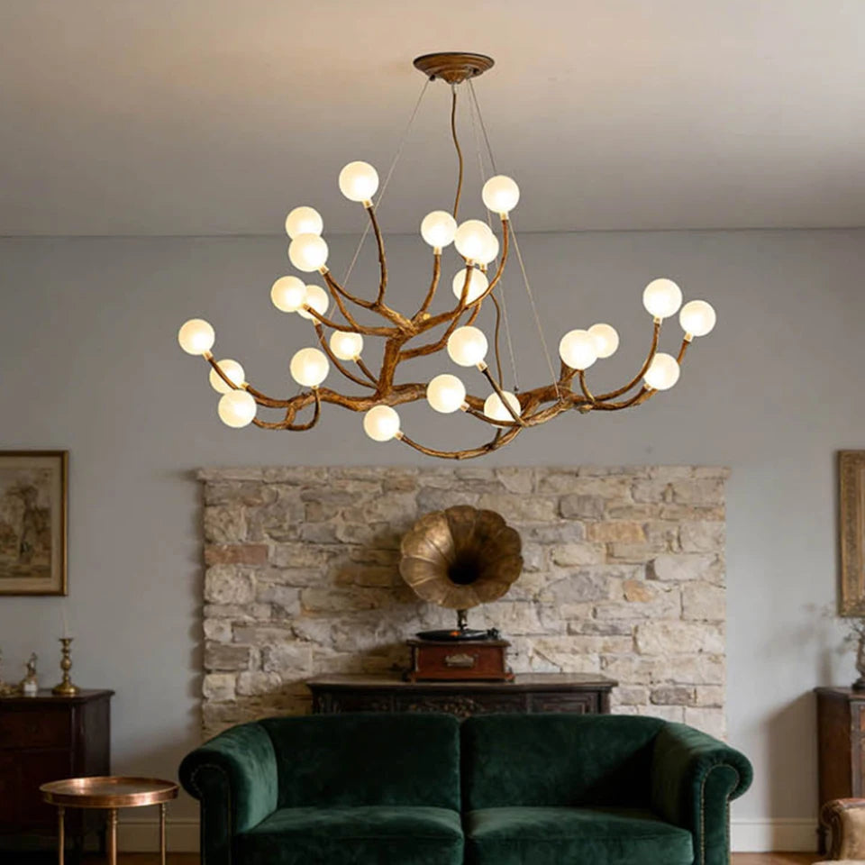 Elowen Rustic Tree Branch Chandelier, Dimmable