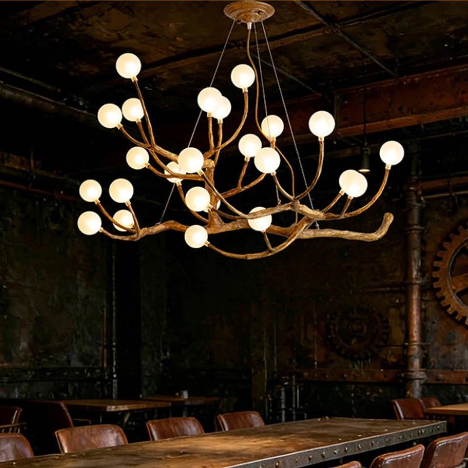 Elowen Rustic Tree Branch Chandelier, Dimmable