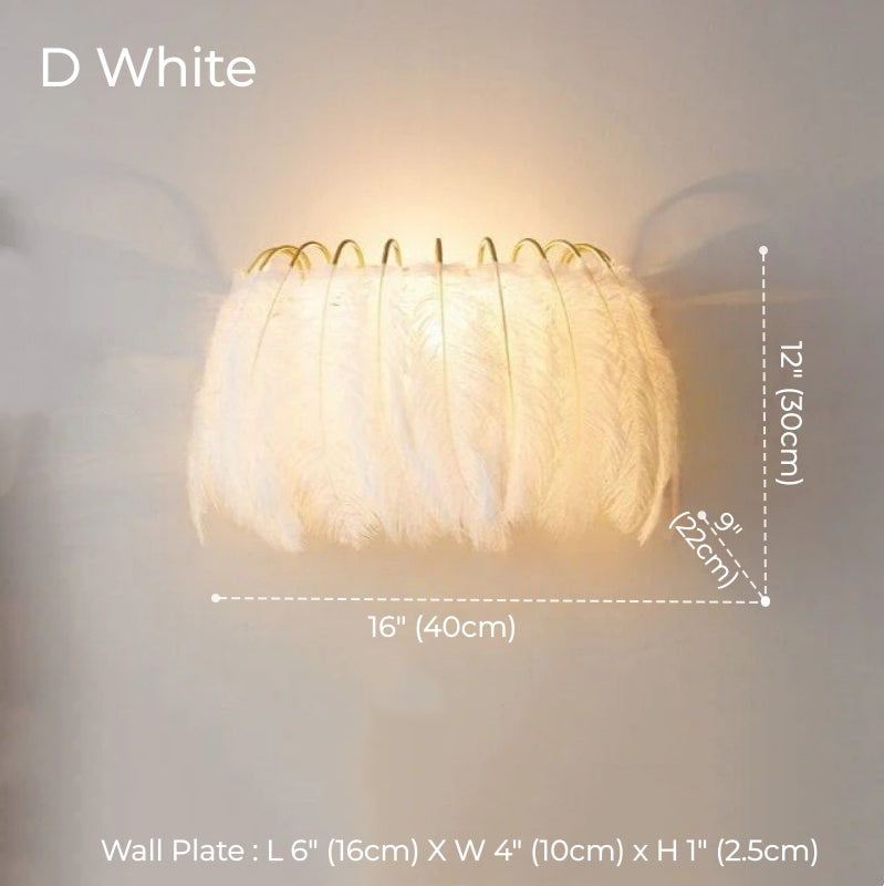 Scandinavian Feather wall light