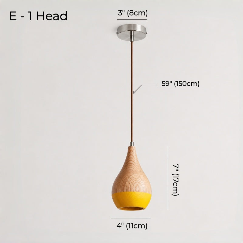 Japanese Minimalist Wood Pendant Light