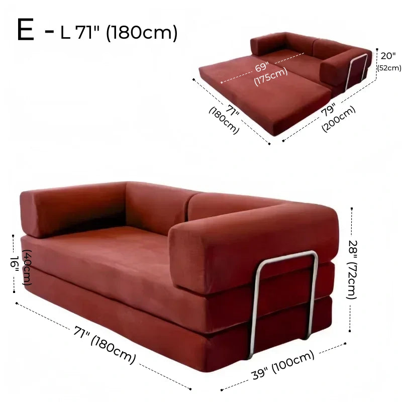 Foldable Corduroy Sofa Bed – Modern Minimalist Living Room Seating for Small Spaces