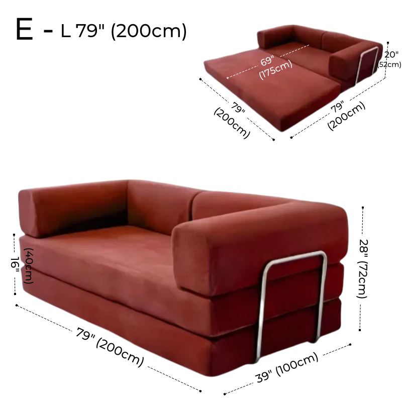 Foldable Corduroy Sofa Bed – Modern Minimalist Living Room Seating for Small Spaces