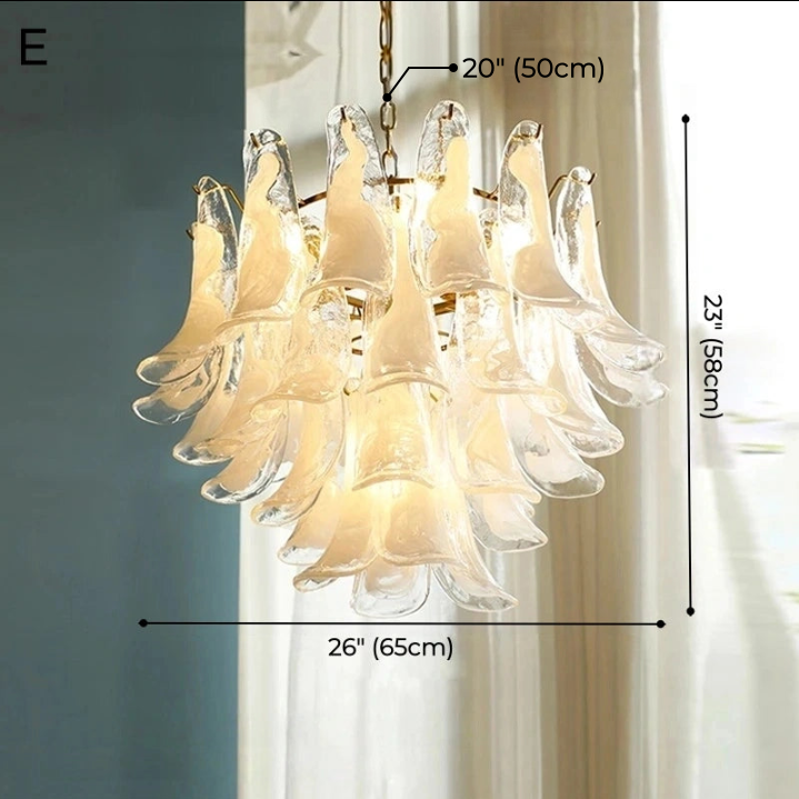 Alessia White Jade Glass Branch Chandelier