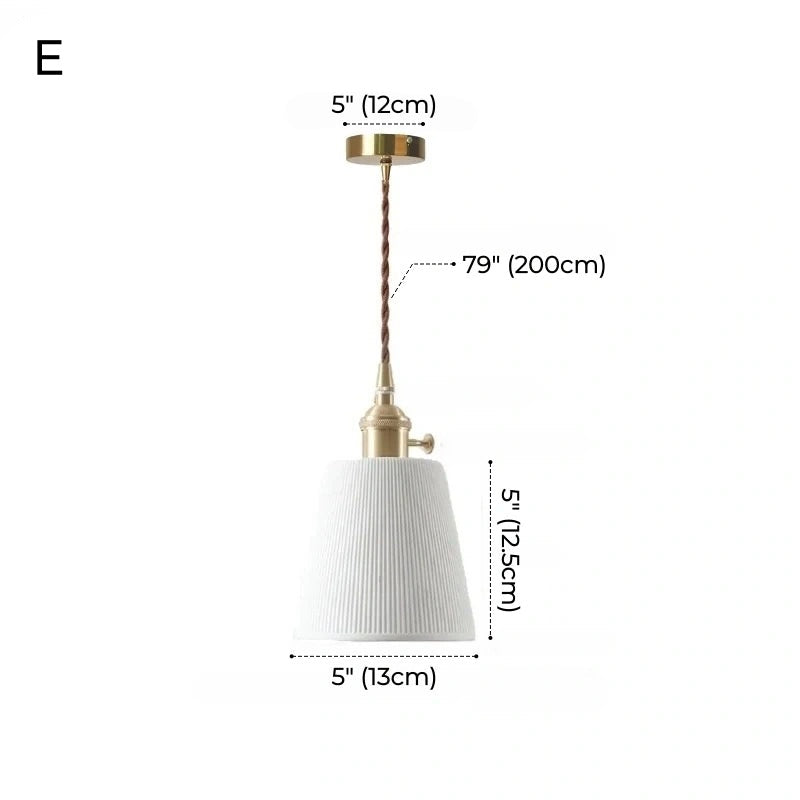 Celestine Floral Scalloped Ceramic Pendant Light