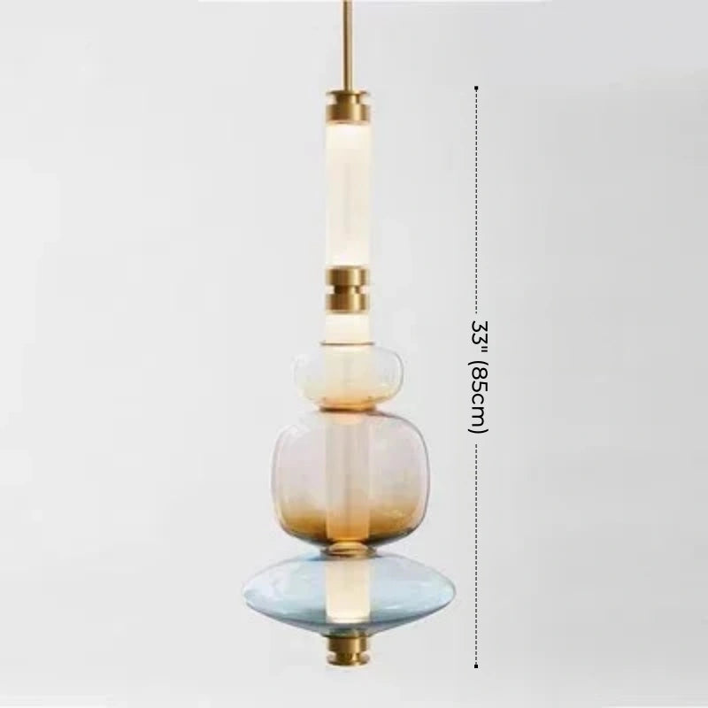 Italian Flute Linear Tube Glass Chandelier