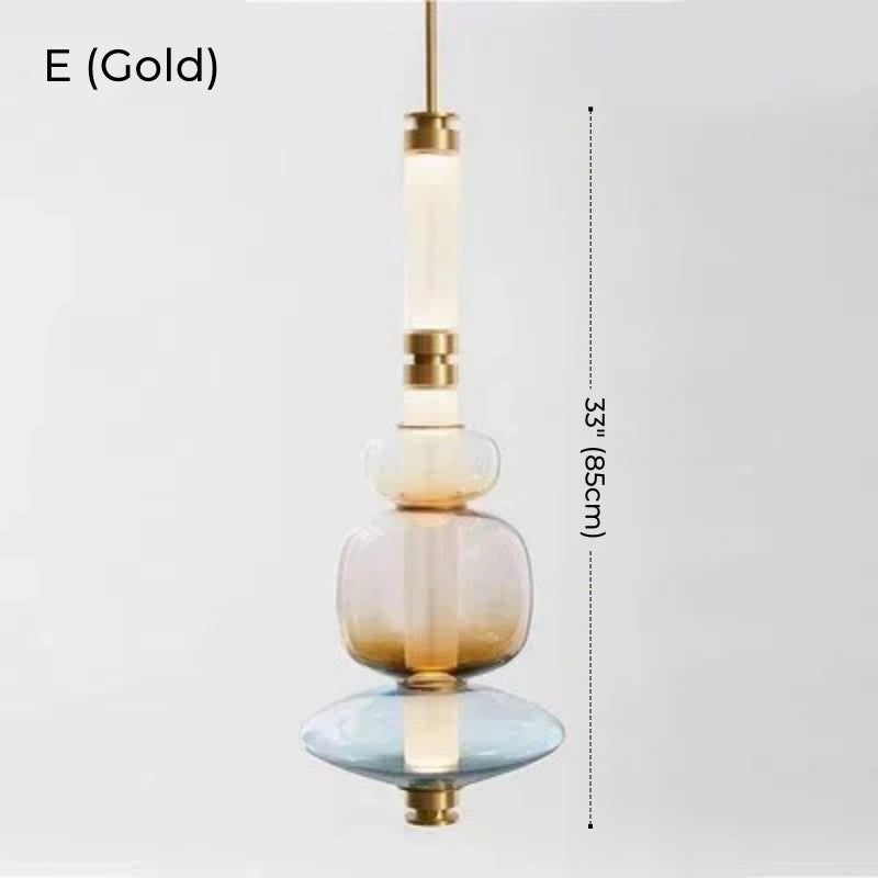 Italian Flute Linear Tube Glass Chandelier