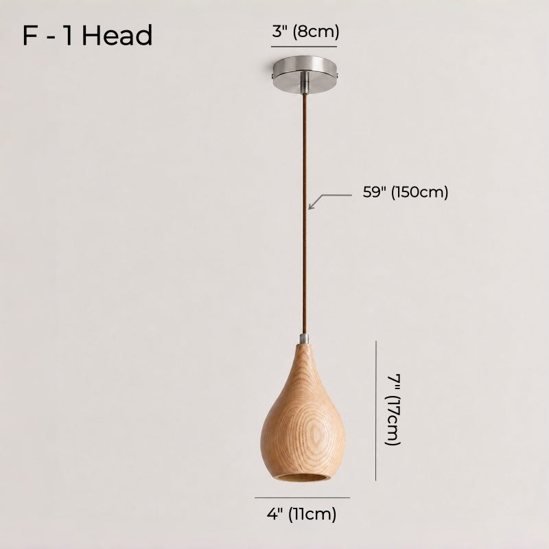 Japanese Minimalist Wood Pendant Light