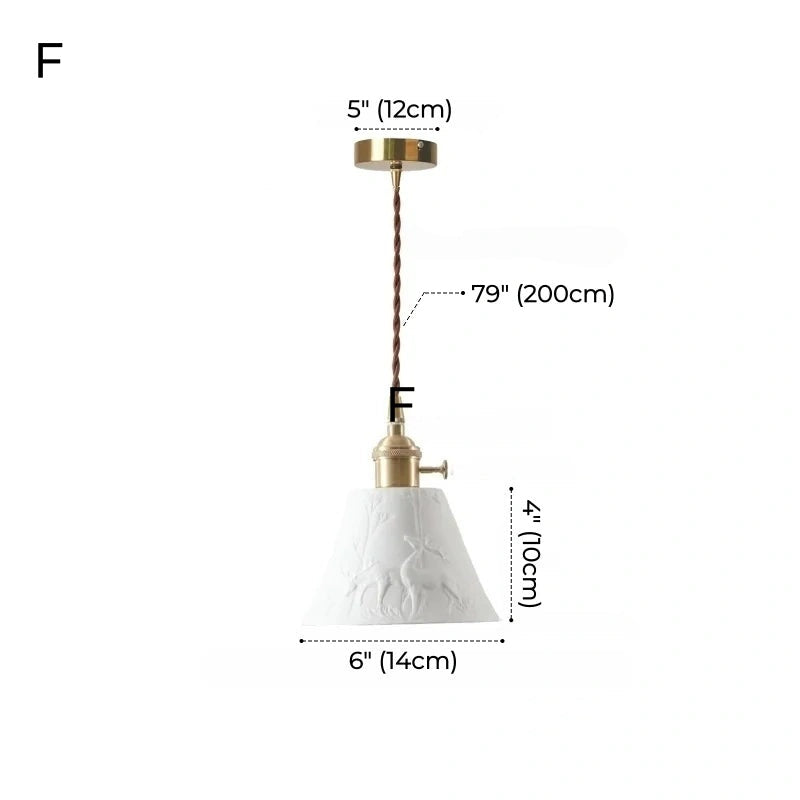 Celestine Floral Scalloped Ceramic Pendant Light