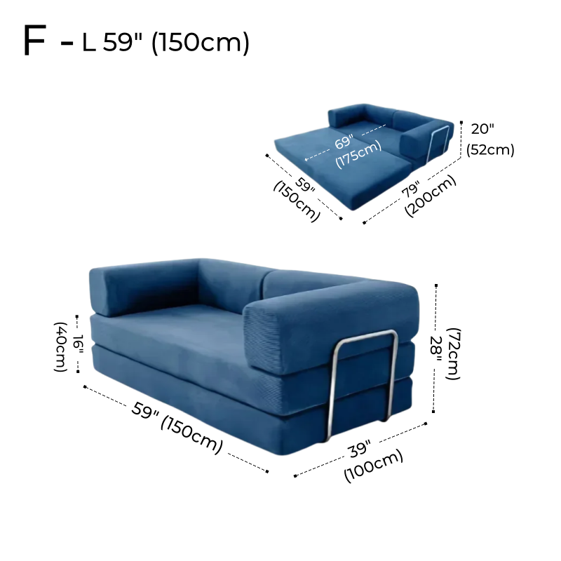 Foldable Corduroy Sofa Bed – Modern Minimalist Living Room Seating for Small Spaces