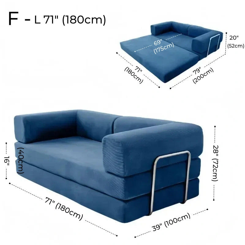 Foldable Corduroy Sofa Bed – Modern Minimalist Living Room Seating for Small Spaces