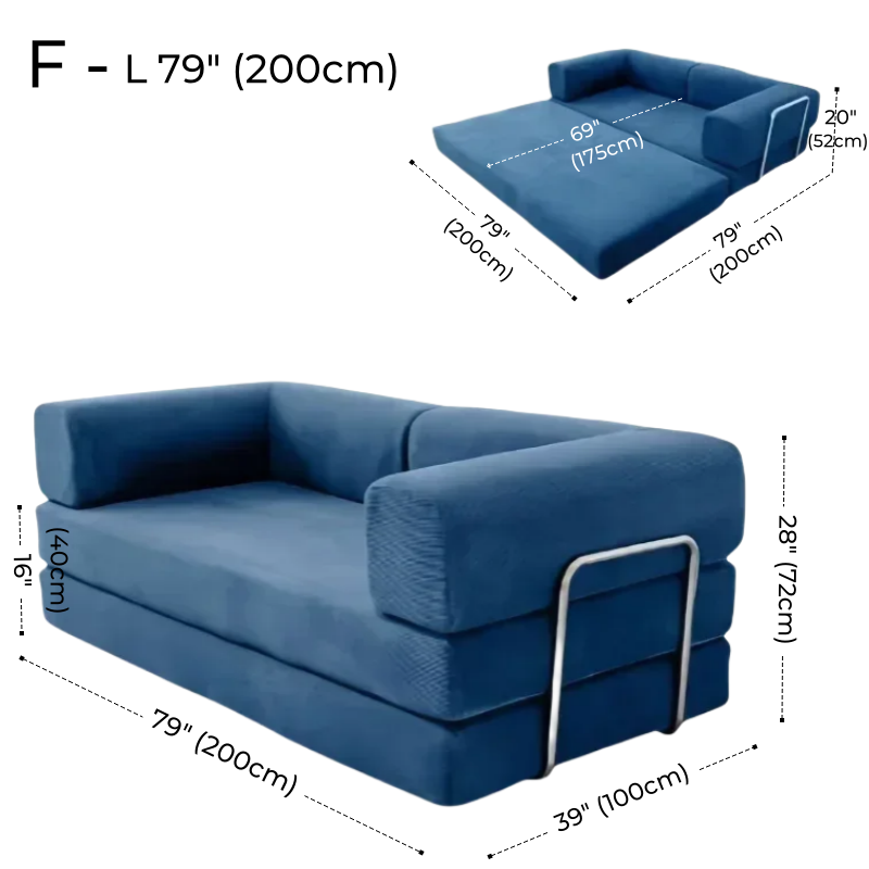 Foldable Corduroy Sofa Bed – Modern Minimalist Living Room Seating for Small Spaces