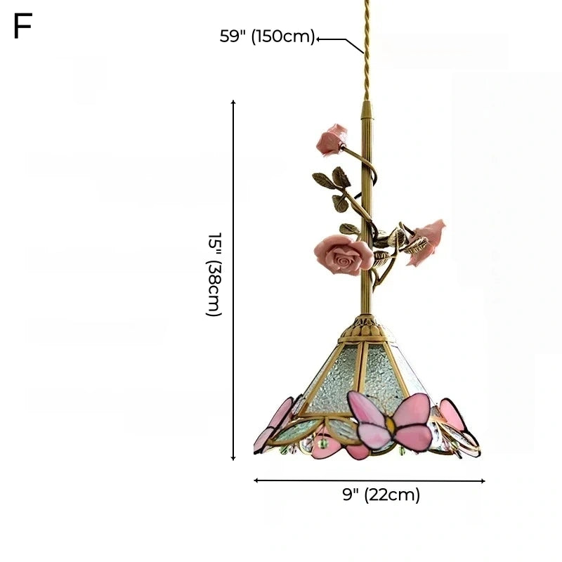 Botanical Floral Glass Pendant Light Collection