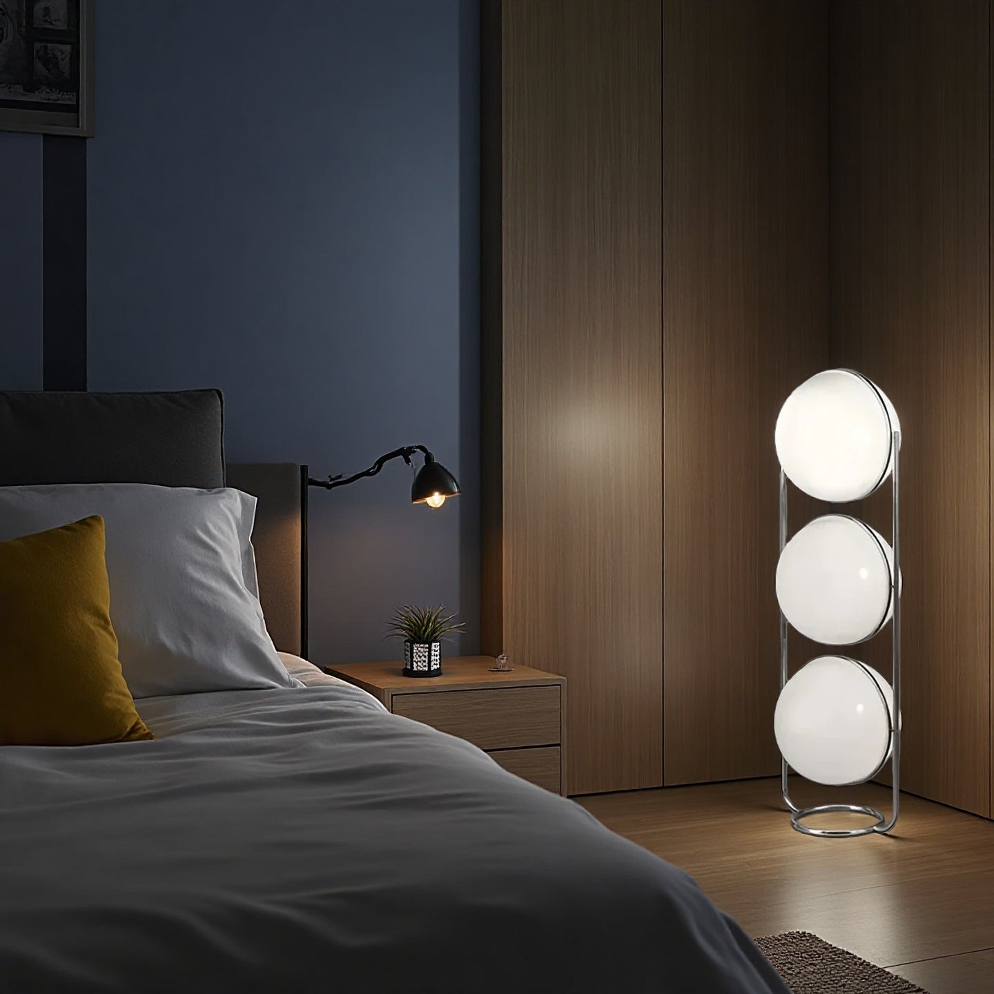 Home Decor Metal Chrome Desk Floor Lamp for Living Room