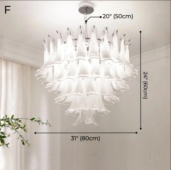 Alessia White Jade Glass Branch Chandelier