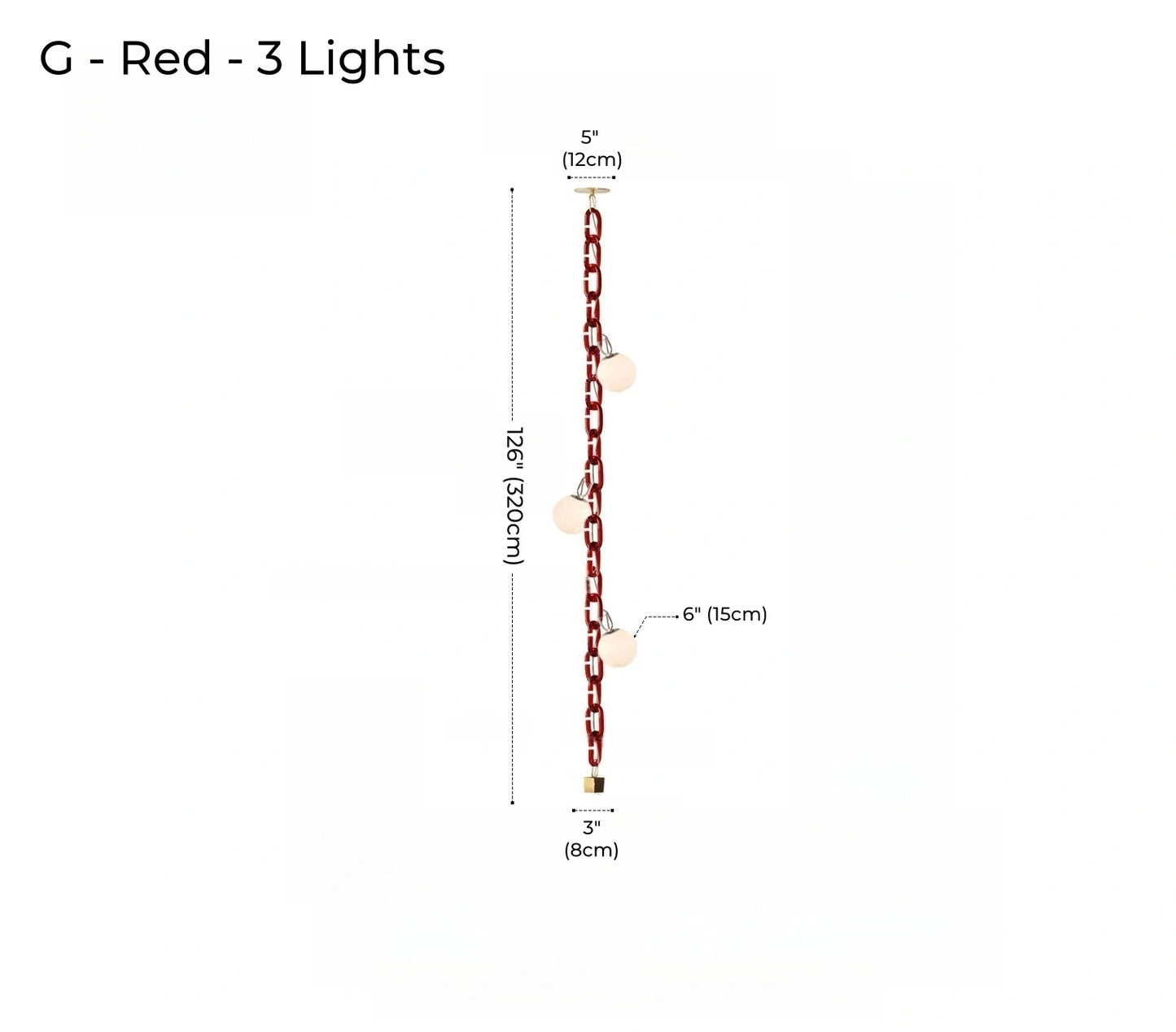 Hanging Chain Pendant Light with Globe