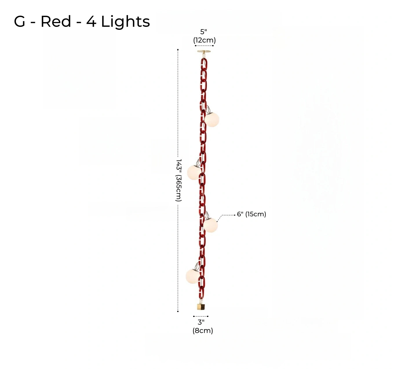 Hanging Chain Pendant Light with Globe