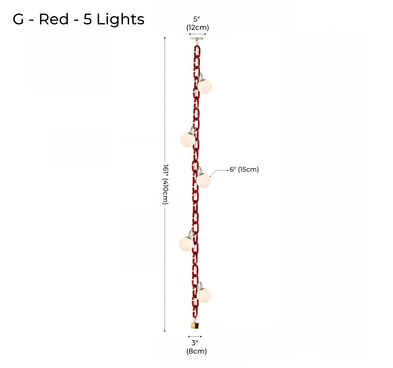 Hanging Chain Pendant Light with Globe