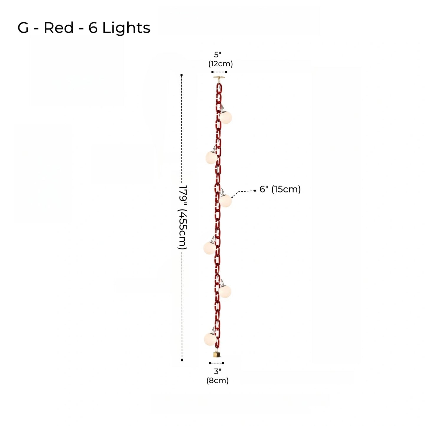 Hanging Chain Pendant Light with Globe