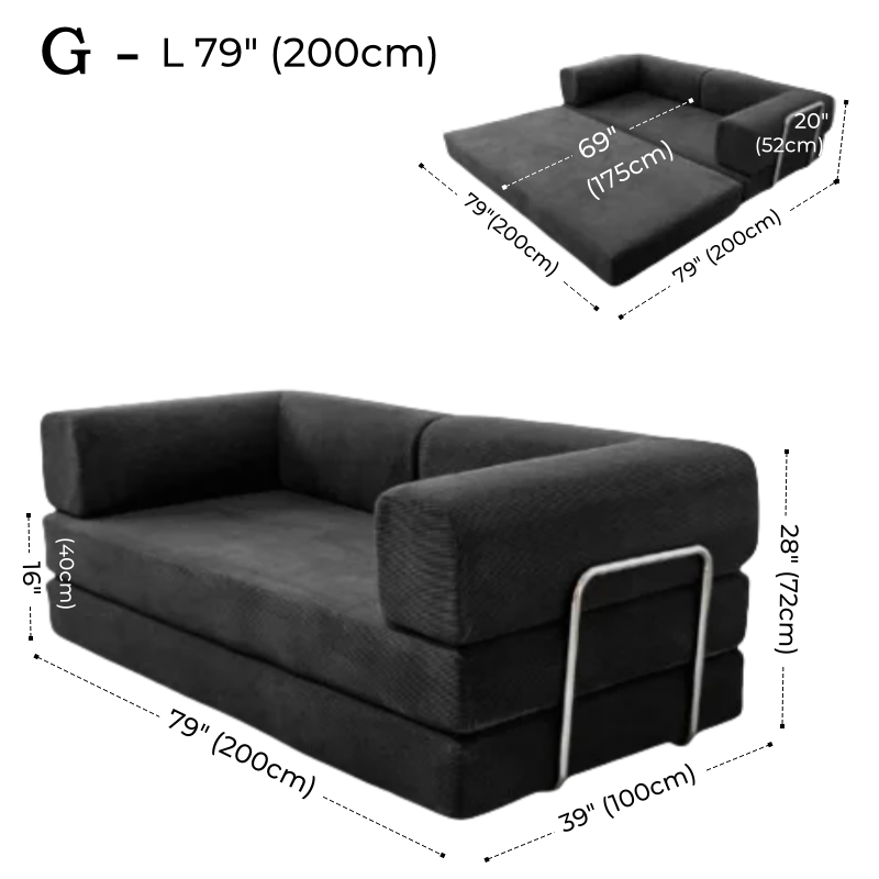 Foldable Corduroy Sofa Bed – Modern Minimalist Living Room Seating for Small Spaces
