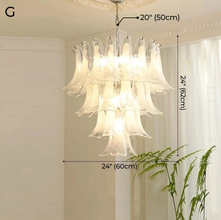 Alessia White Jade Glass Branch Chandelier