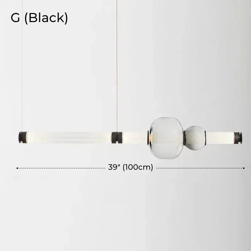 Italian Flute Linear Tube Glass Chandelier