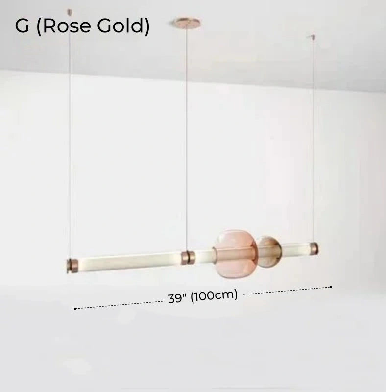 Italian Flute Linear Tube Glass Chandelier