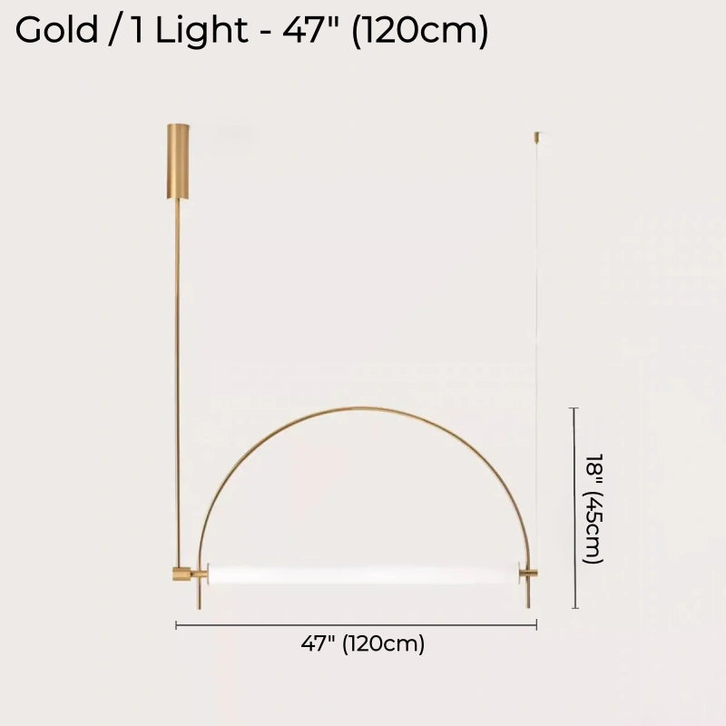 Designer Arched Linear LED Pendant Light, Dimmable