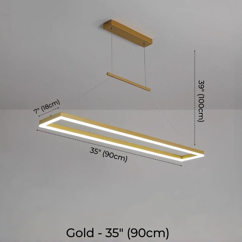 Rechteckiger linearer LED-Kronleuchter