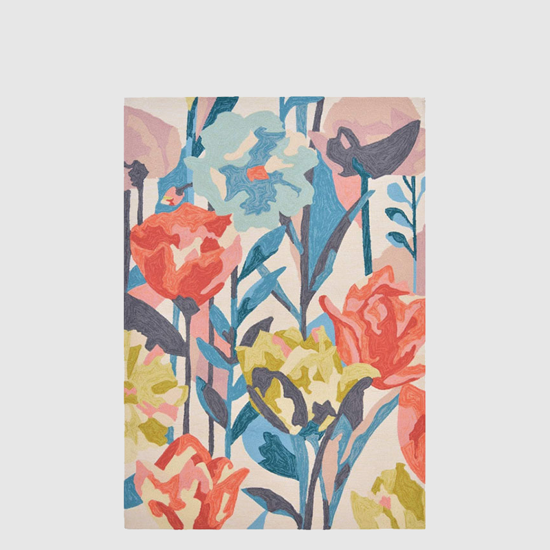 Abstract Plants Flowers Rugs