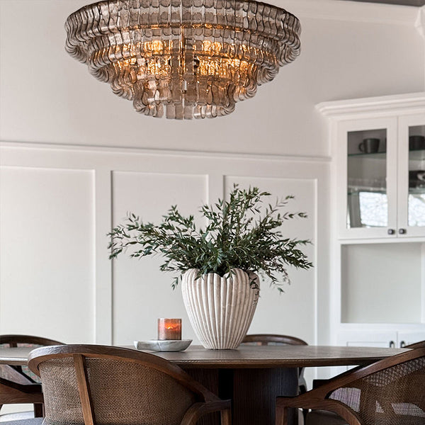 Juliet Gray Crystal Chandelier – Multi-Tier Frosted Round Light for ...