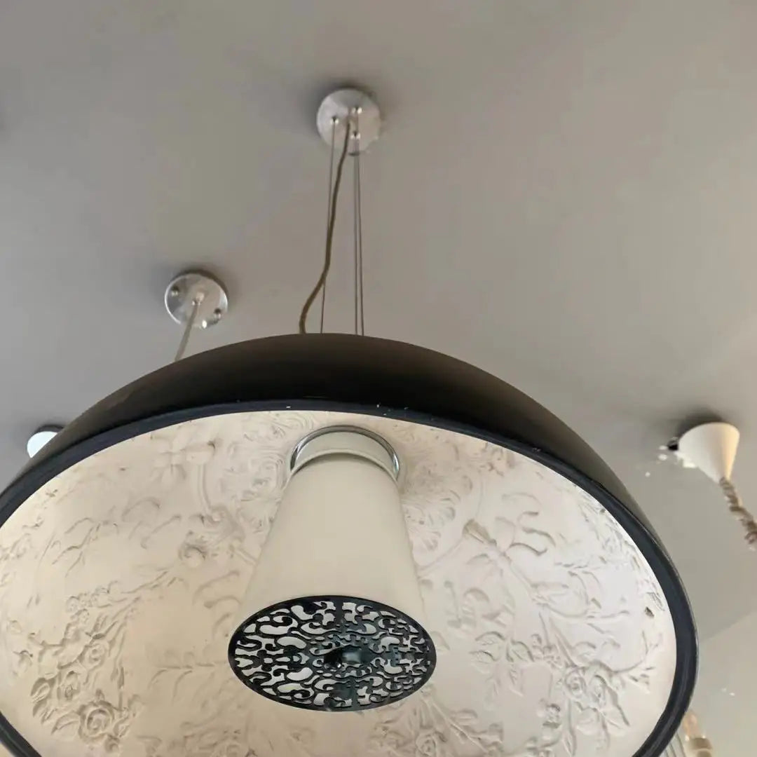 Resin Floral Relief Bloom Dome Pendant Light