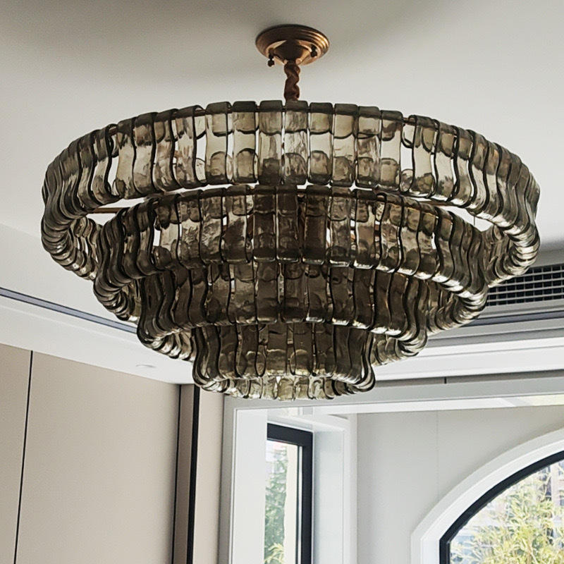 Juliet Multi-Tier Crystal Chandelier, Gray