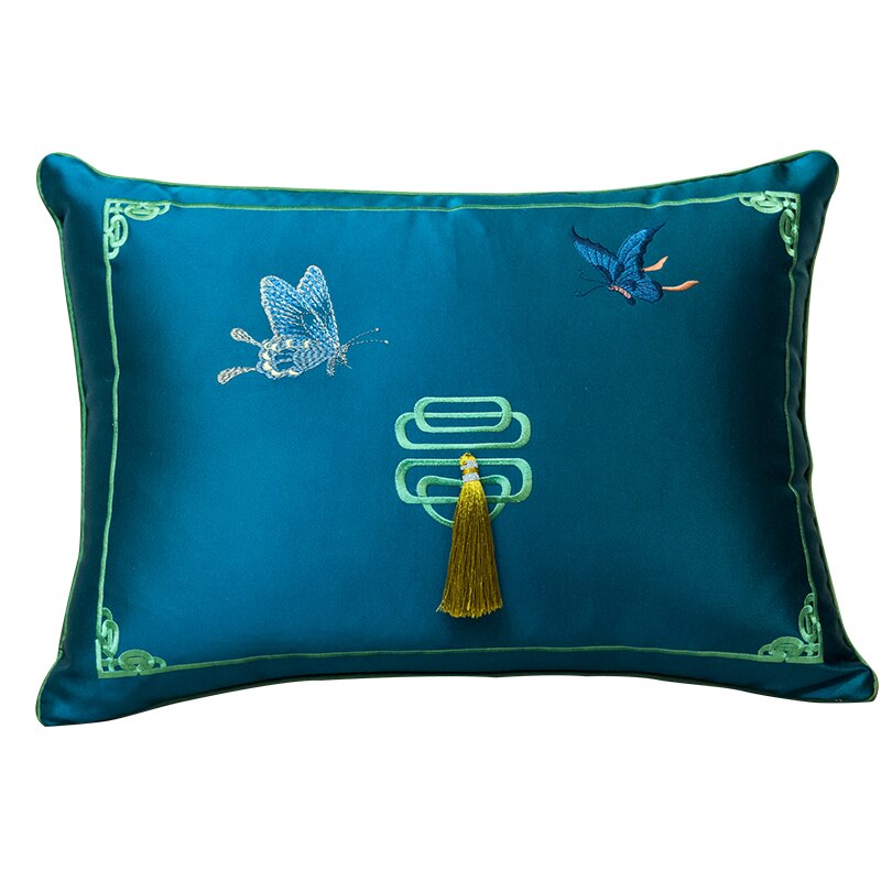 Chinese Butterfly Embroidered Pillow Case