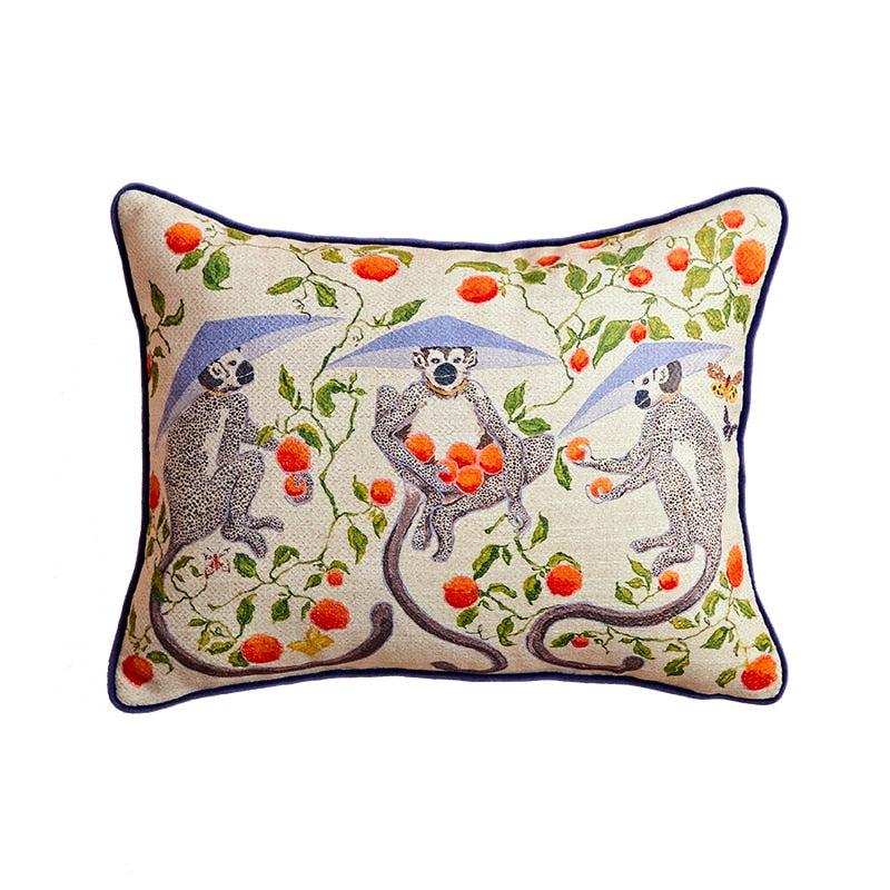 Retro Mystical Animal Parrot Pattern Pillow Case