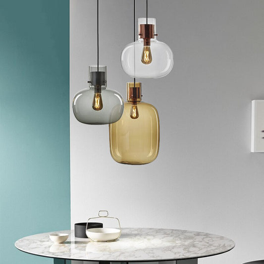 Clear Honey Jar Glass Pendant Light