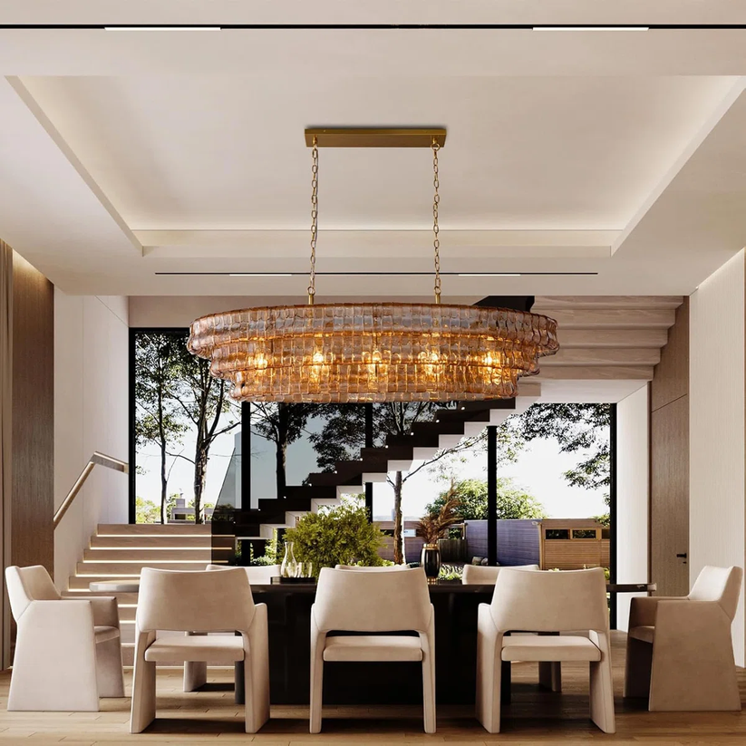 Juliet Oval Crystal Chandelier – Multi-Tier Frosted Glass Light for ...