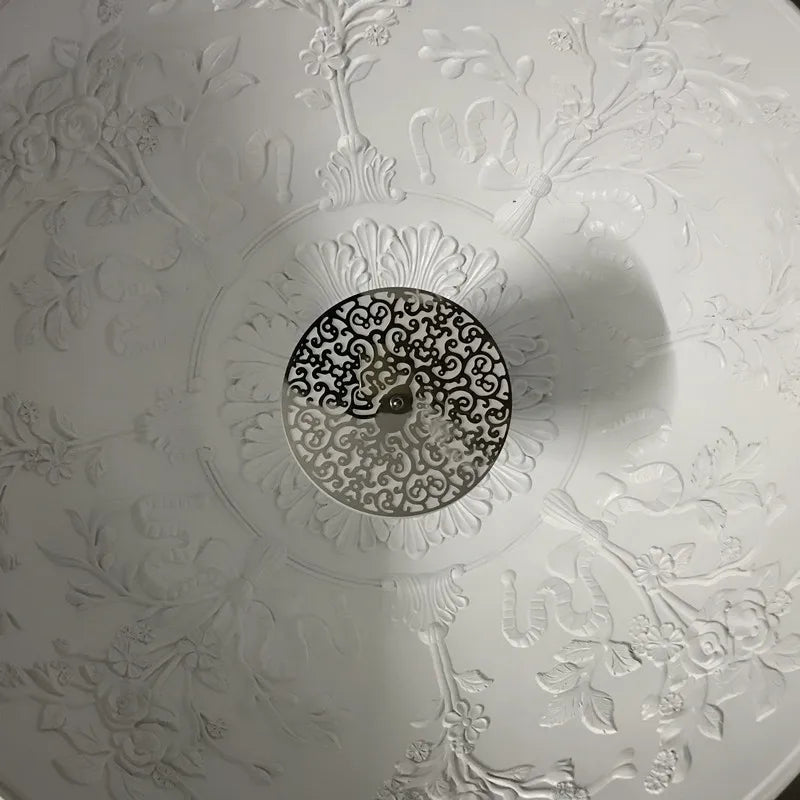 Resin Floral Relief Bloom Dome Pendant Light