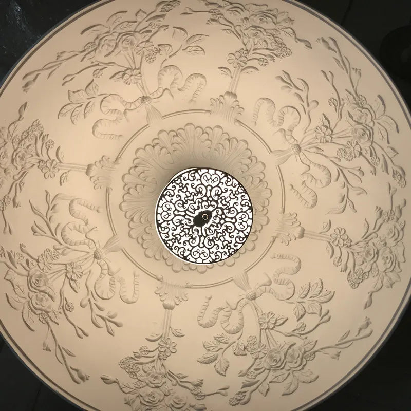 Resin Floral Relief Bloom Dome Pendant Light