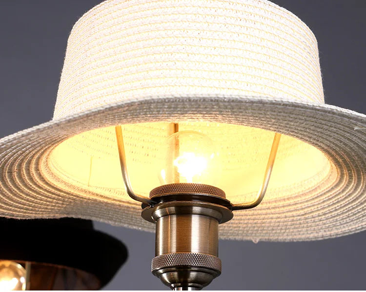 Industrial Hat Chandelier - Vintage Loft England Pendant & Adjustable ...
