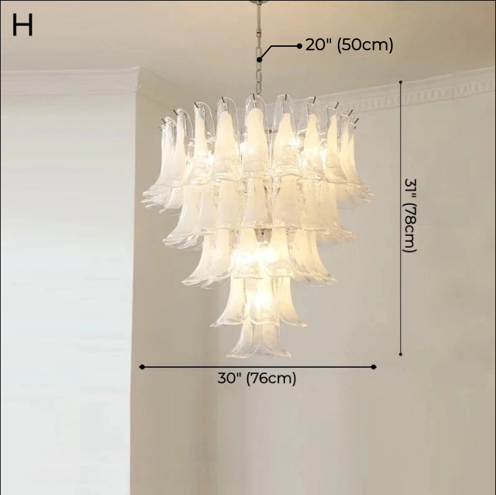 Alessia White Jade Glass Branch Chandelier