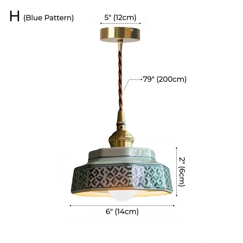 Celestine Floral Scalloped Ceramic Pendant Light
