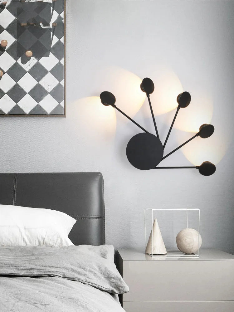 Modern Black Flush Mount LED Chandelier for Living Room