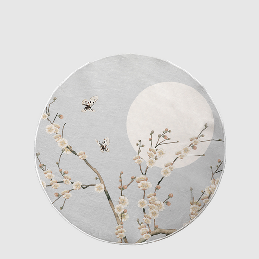 Chinese Round Butterfly Plum Blossom Rugs