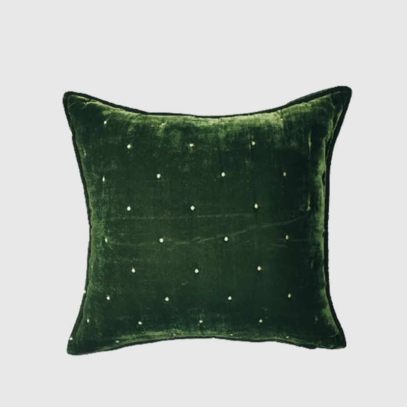 Retro Velvet Throw Pillow Case Caramel Dark Green