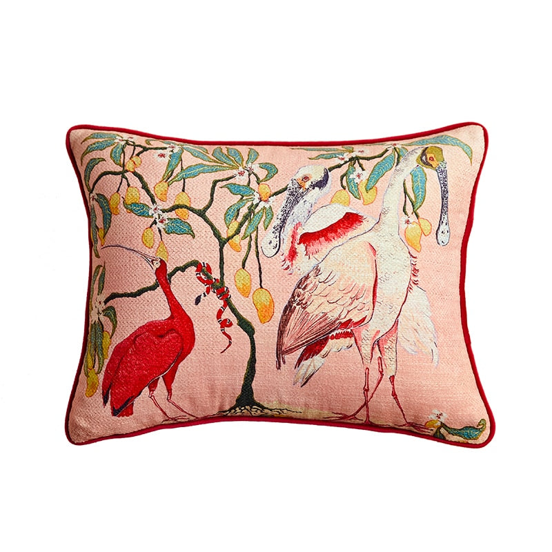Retro Mystical Animal Parrot Pattern Pillow Case